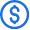 blue dollar coin icon